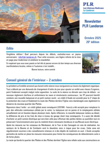 Newsletter octobre 2025