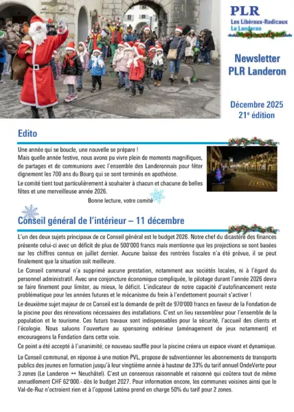 Newsletter décembre 2025