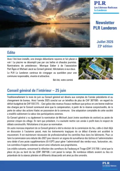Newsletter juillet 2026